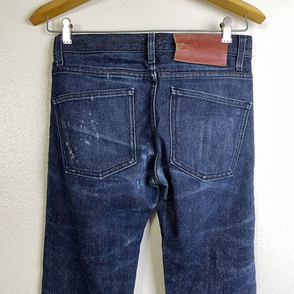 Naked Famous Skinny Guy 28 Mens Selvedge Multicolor Fill Paint Distressed 36" - Picture 9 of 15